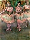 Dancers wearing salmon coloured skirts